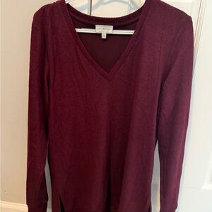 Brand new! New Women’s Lucky Brand V-Neck Long Sleeve Sweater Wine Pullover